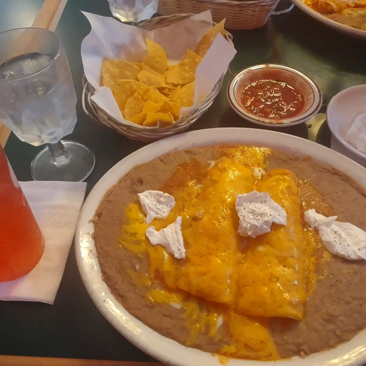 Cheese Enchilada with Sour Cream