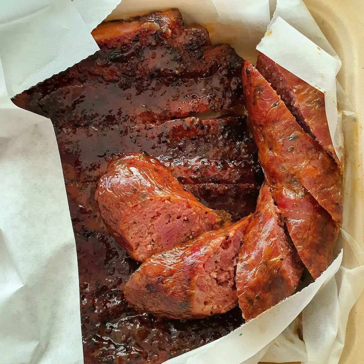 Pork Ribs and Sausage Link