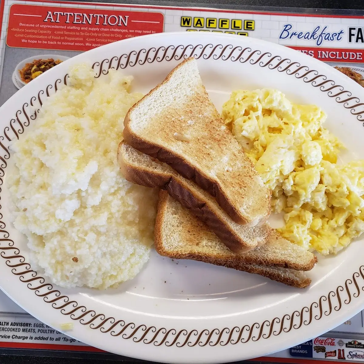 Scrambled Eggs Grits Toast