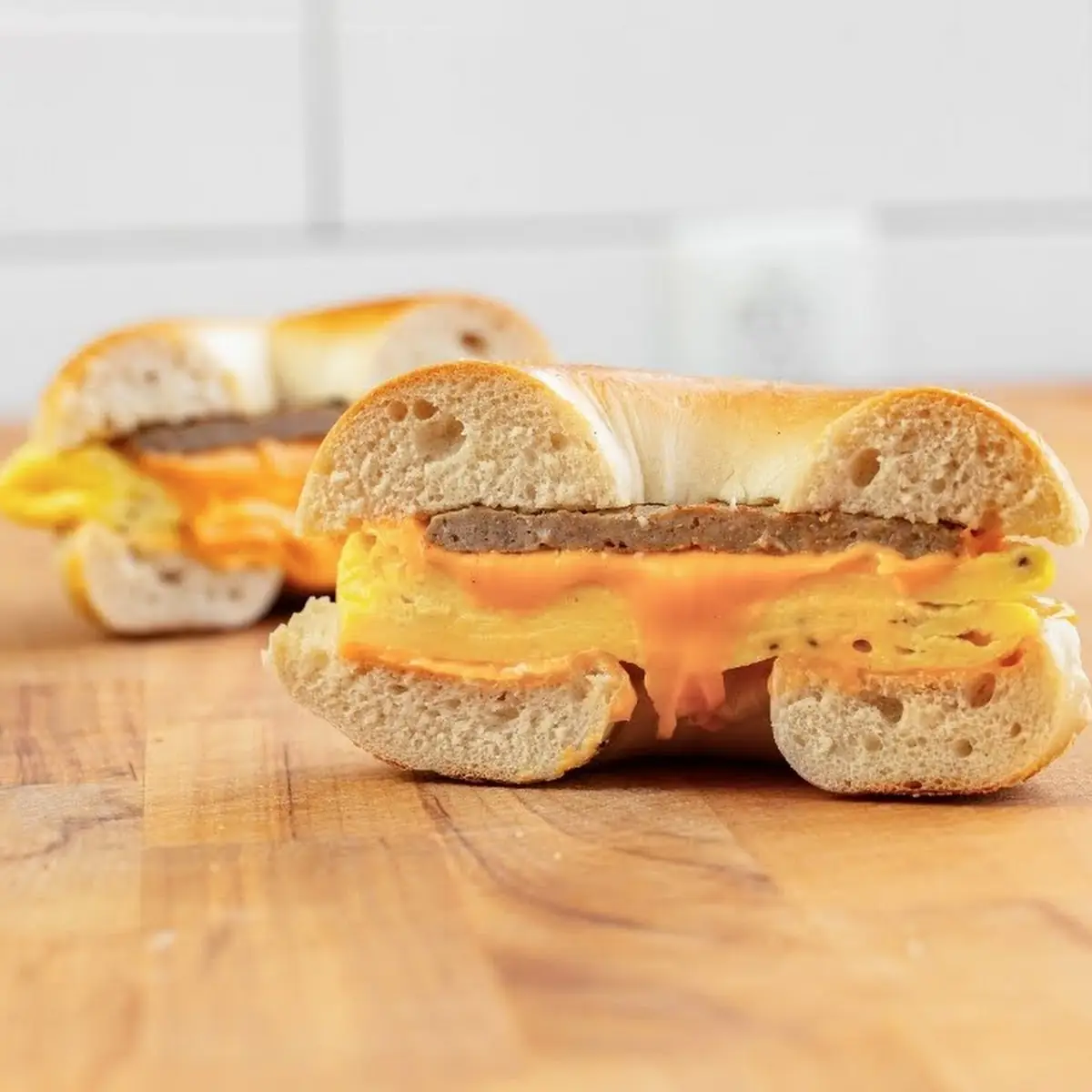 Cinnamon Chip Bagel with Bacon Egg Cheddar Cheese