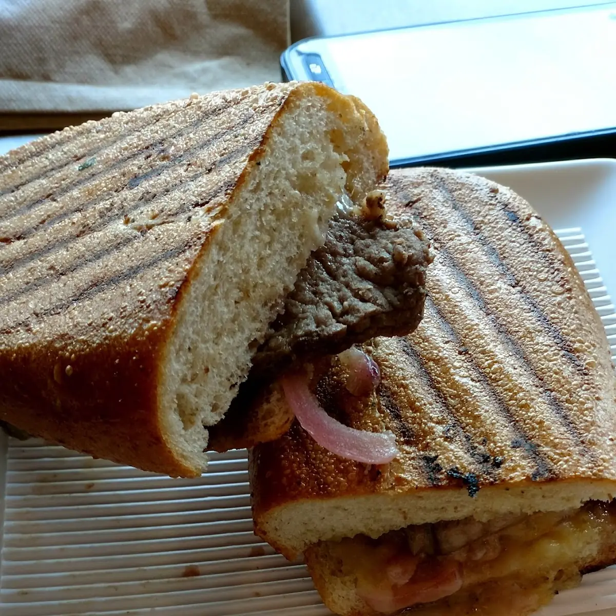 Steak and White Cheddar Panini