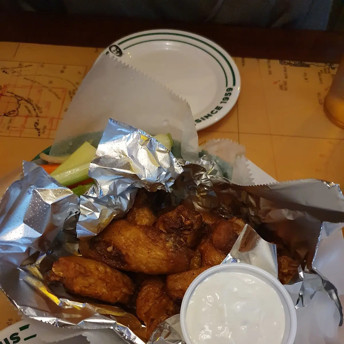 Chicken Wings with Celery and Blue Cheese