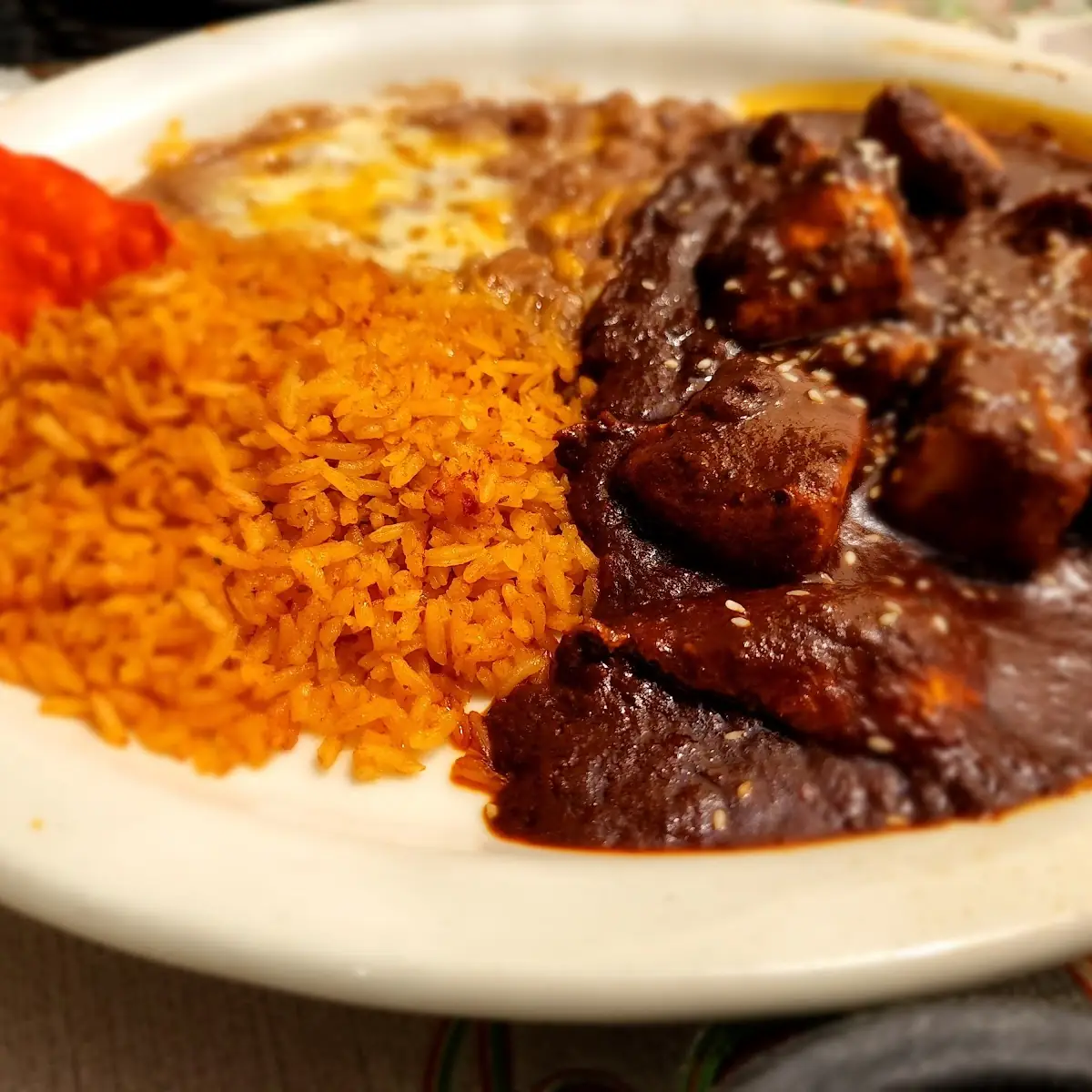 Chili Colorado with Beans and Rice