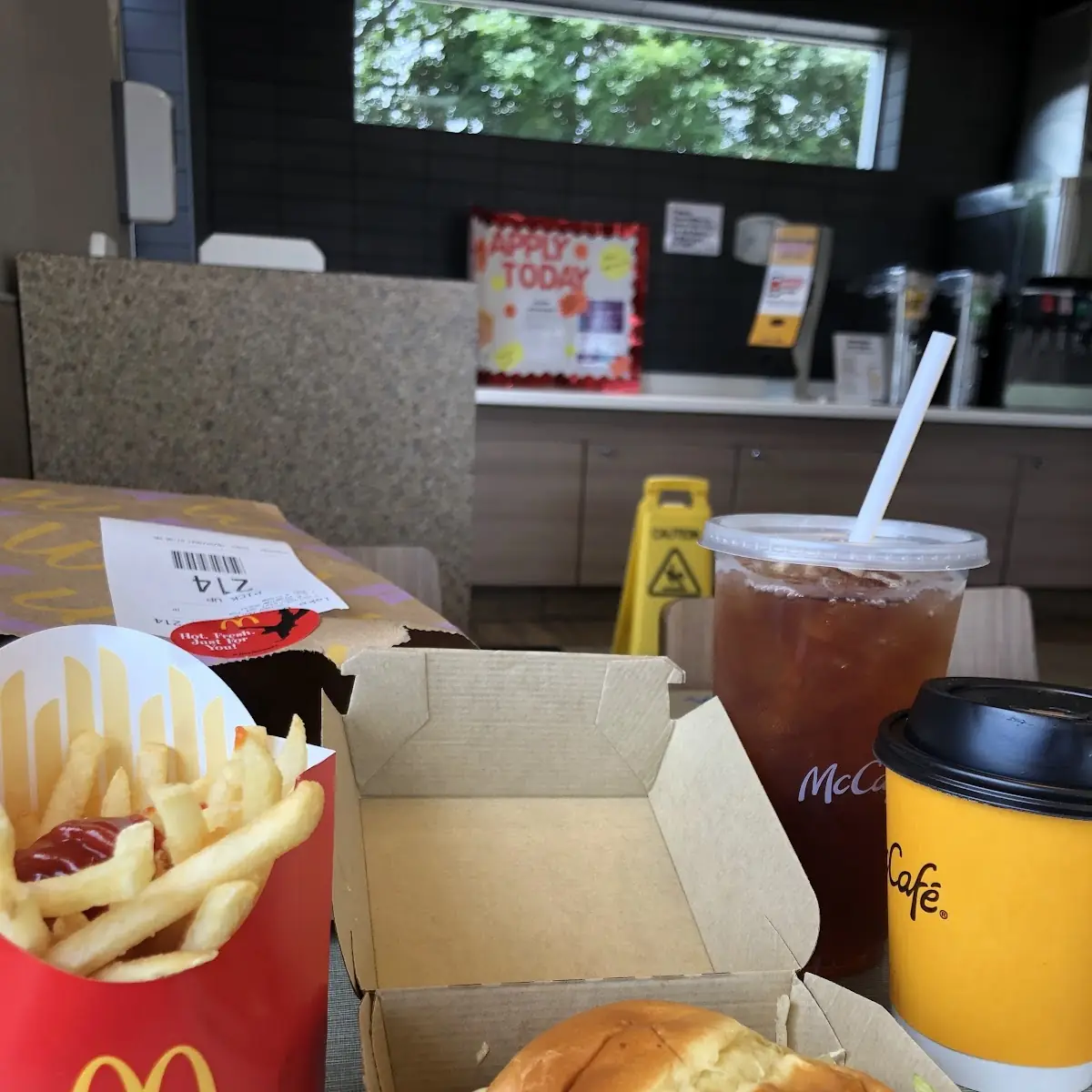 Grill Chicken Sandwich and Coffee Plus Sweet Tea