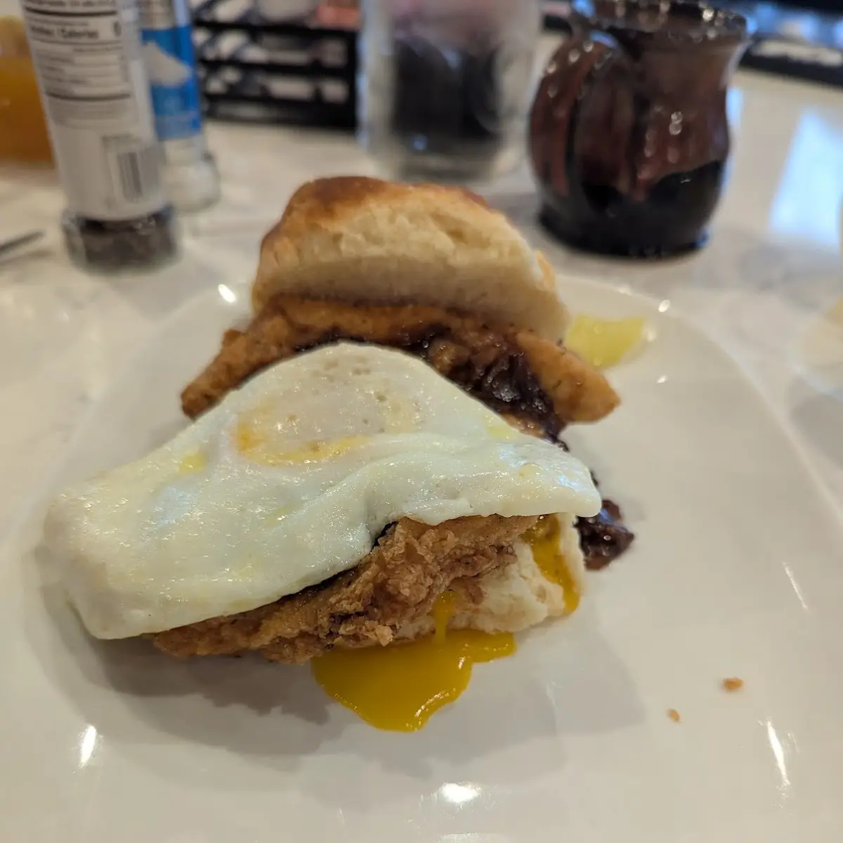 Broken Egg Biscuit Sandwich