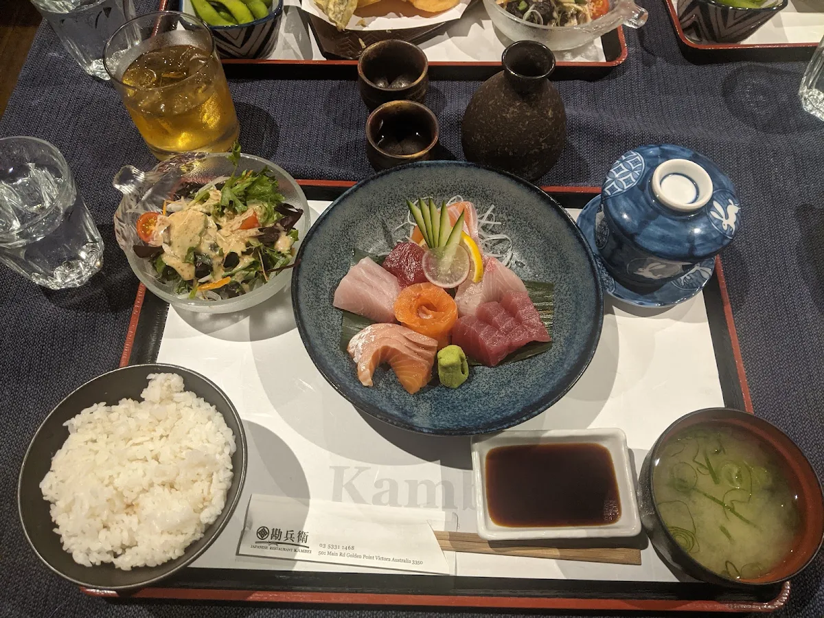 Sashimi Set with Sake, Kambei Japanese Restaurant