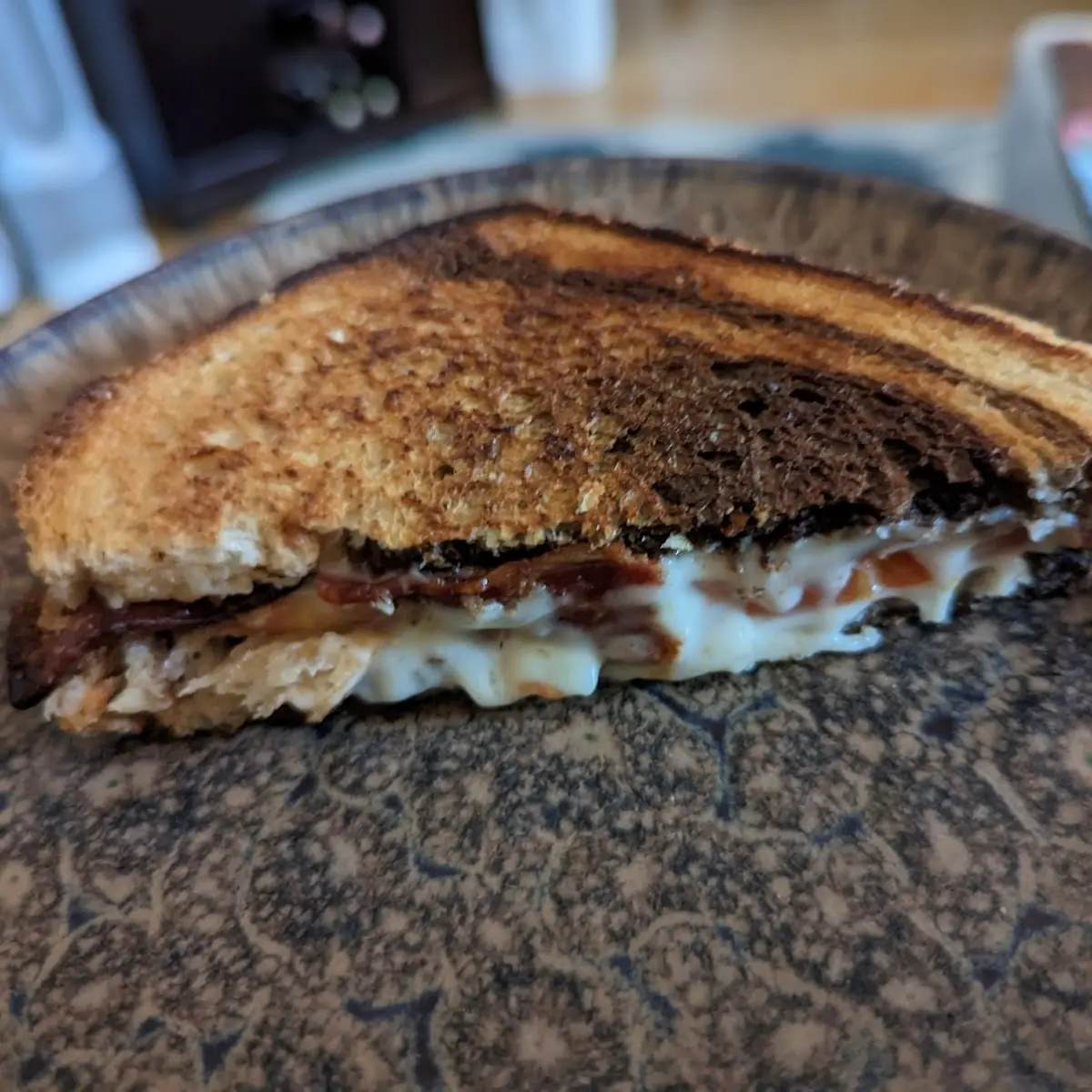 Grilled Cheese on Rye with Bacon and Tomato