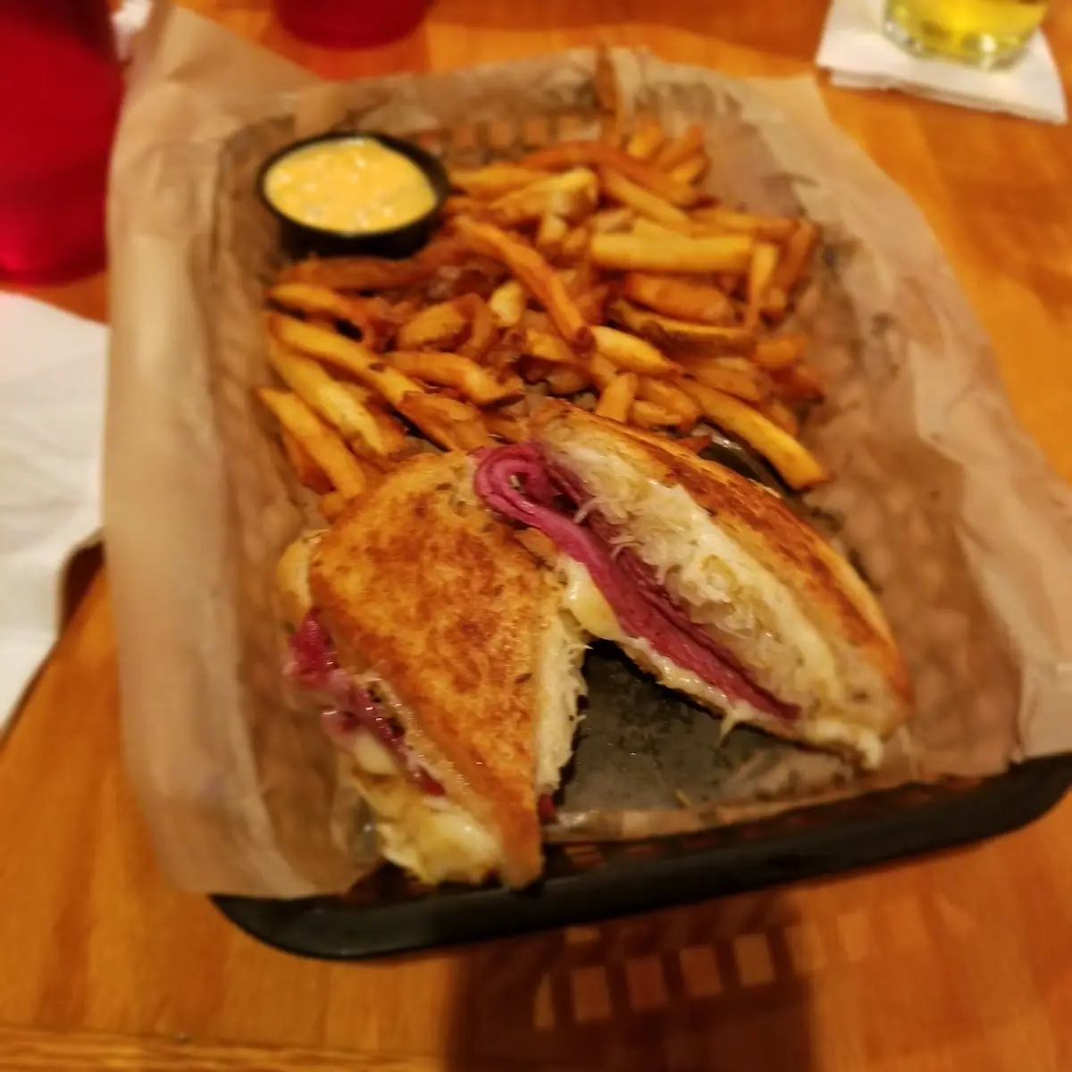 Ruben Sandwich and Baked Beans
