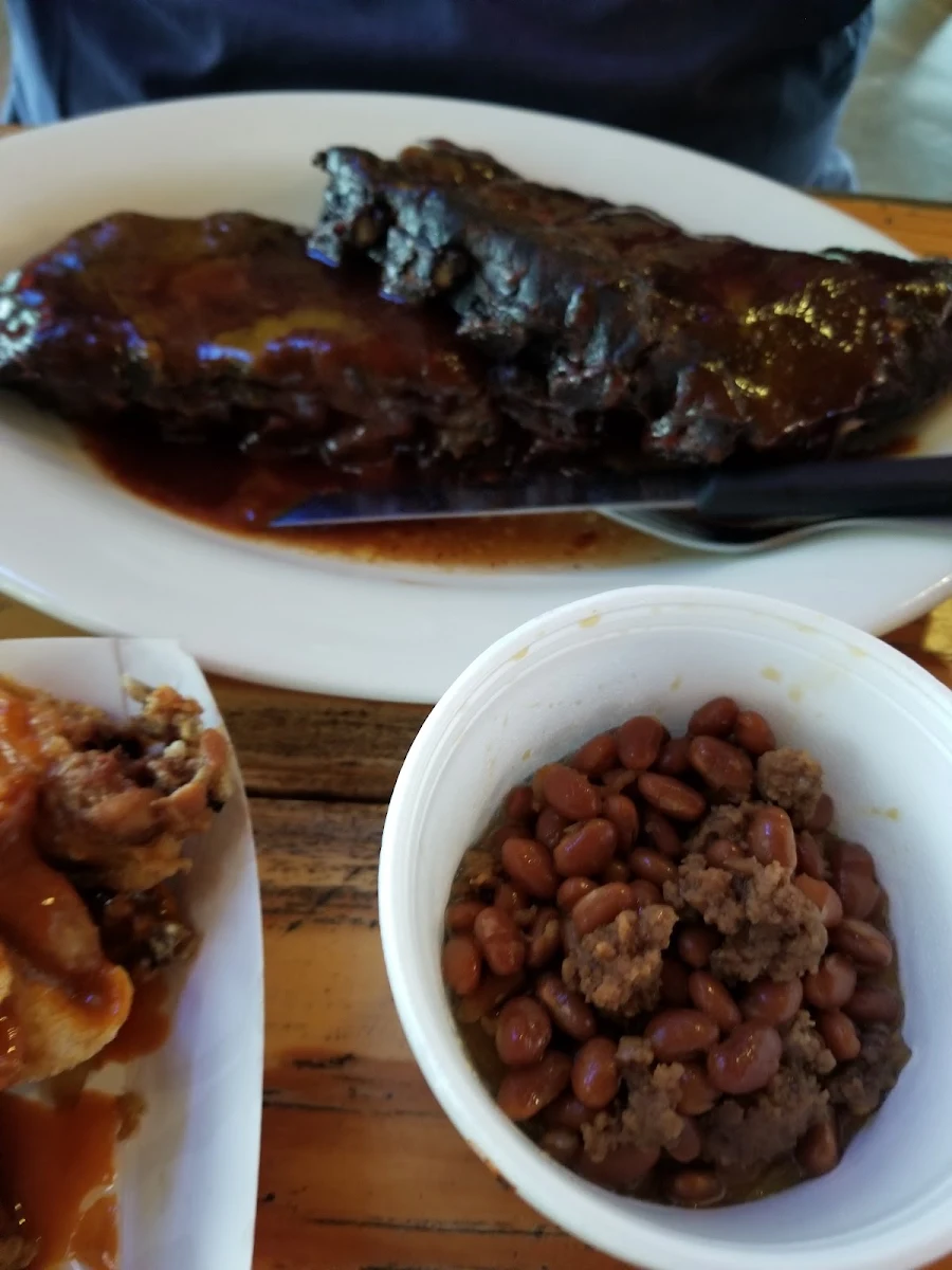 Wings Ribs Baked Beans Slaw