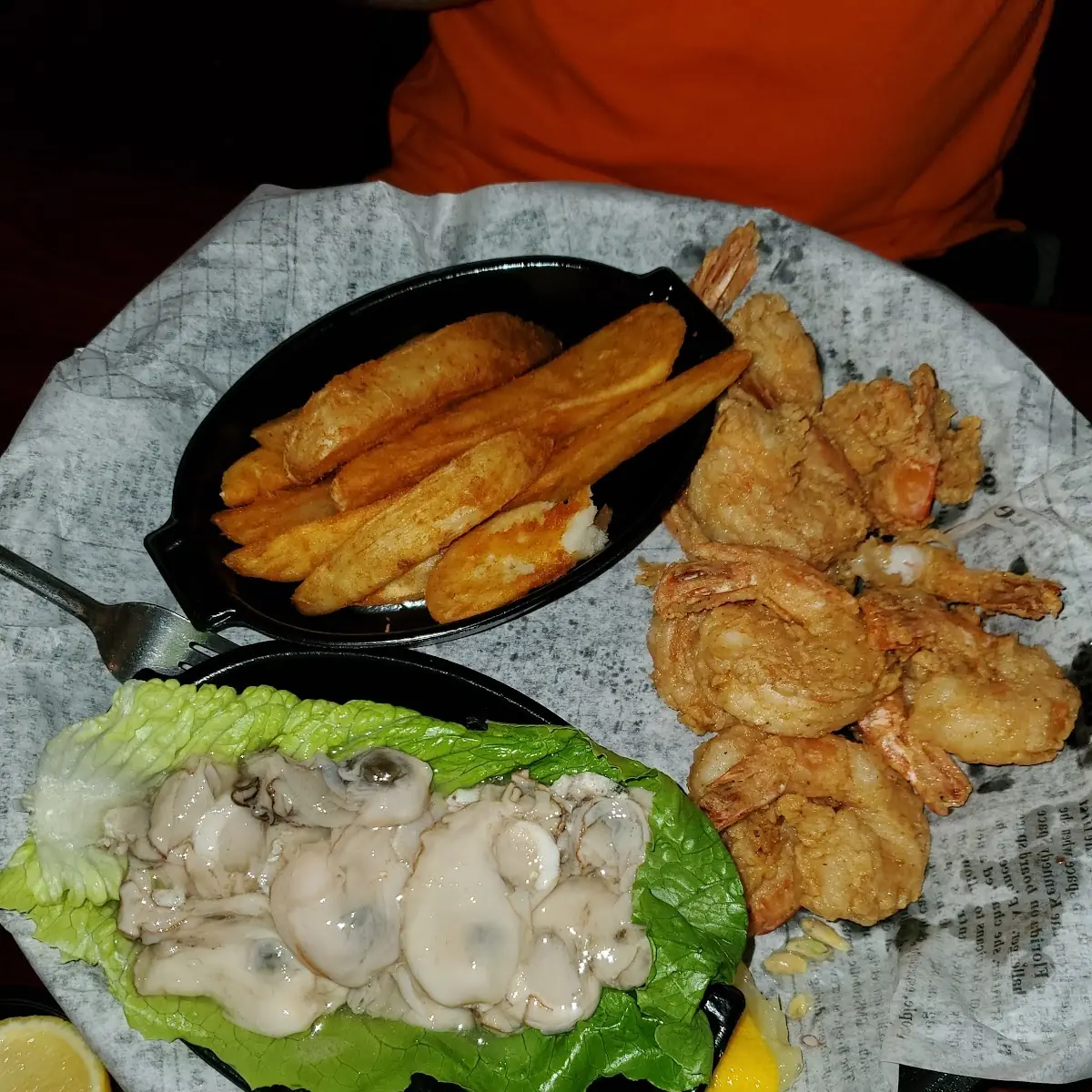 Oysters Fried Shrimp Platter