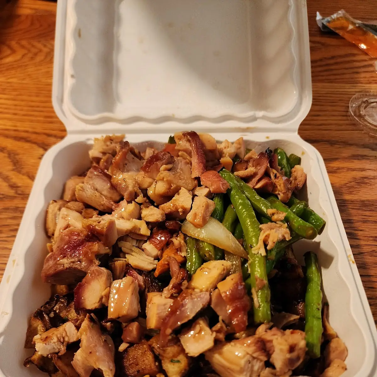 Bourbon Chicken String Beans & Home Fried Potatoes