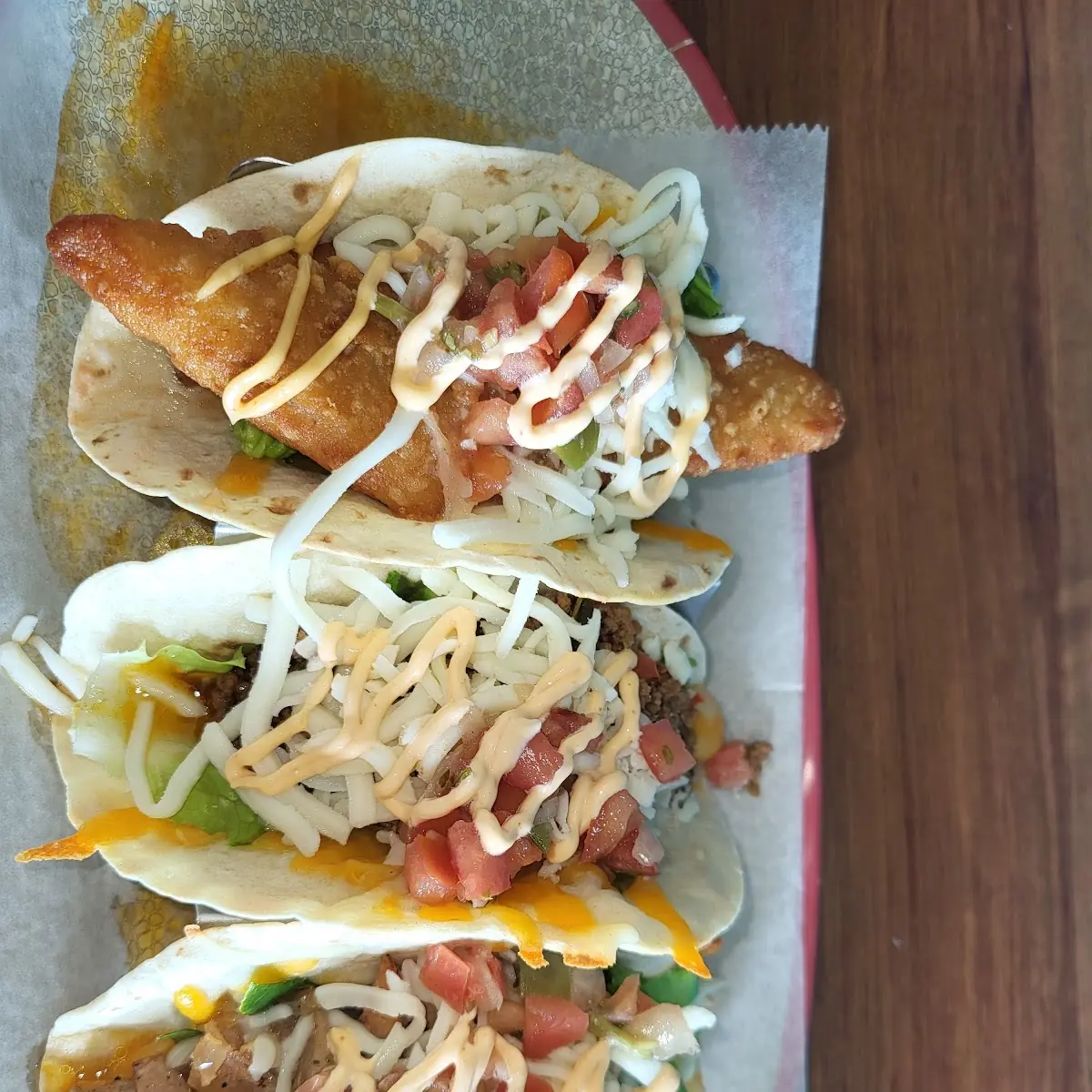Fish Beef and Chicken Tacos