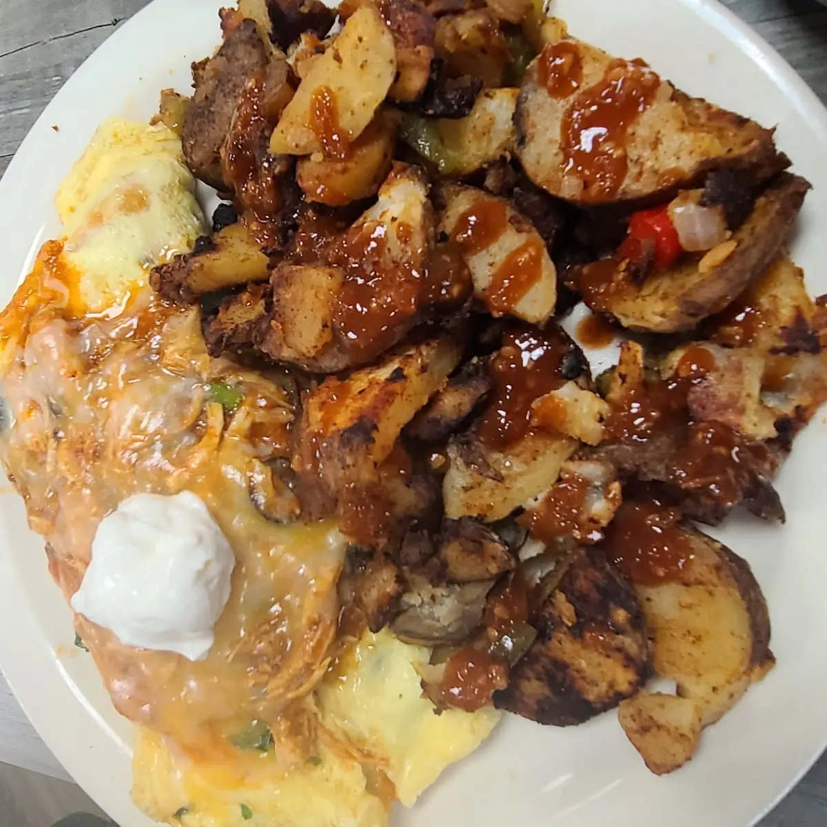 Chicken Enchilada Omelette