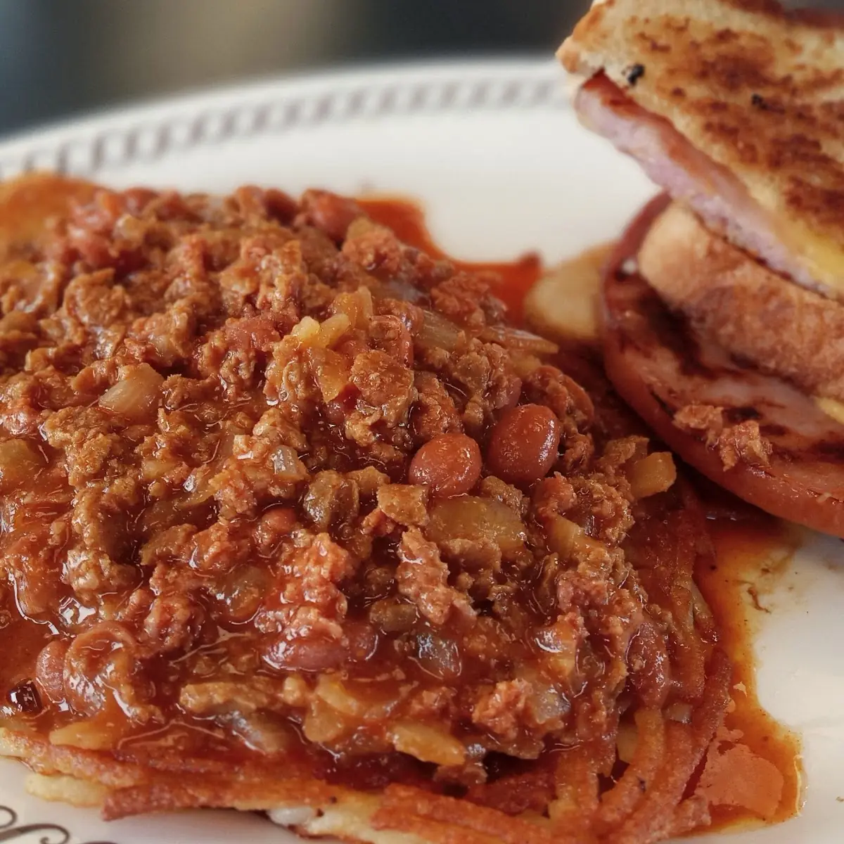 Grilled Ham and Cheese Scattered and Topped