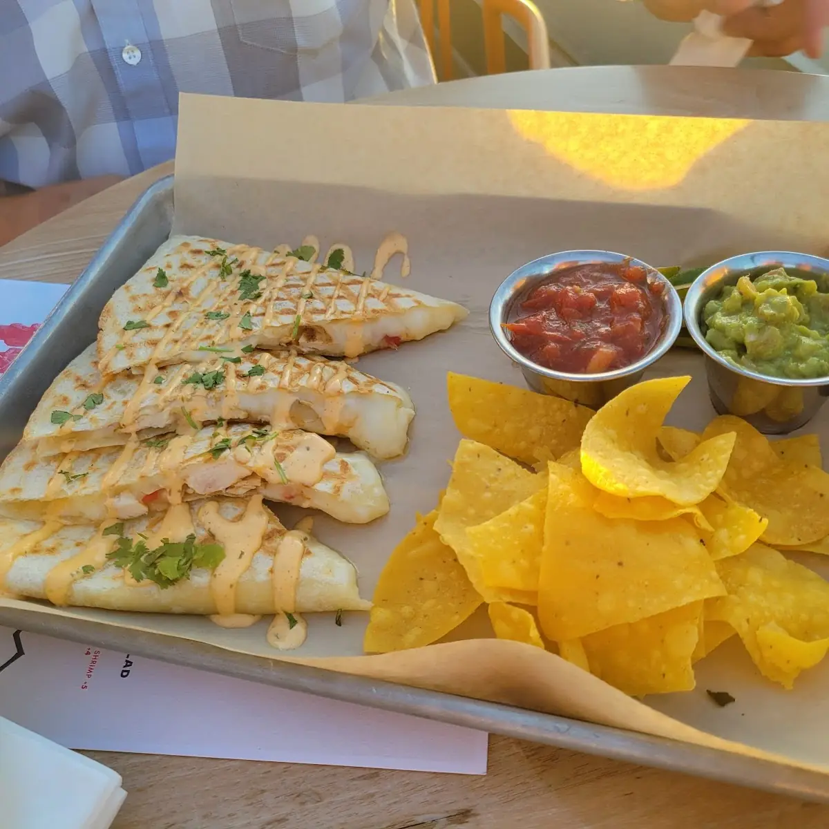 Chicken Quesadilla with Chips
