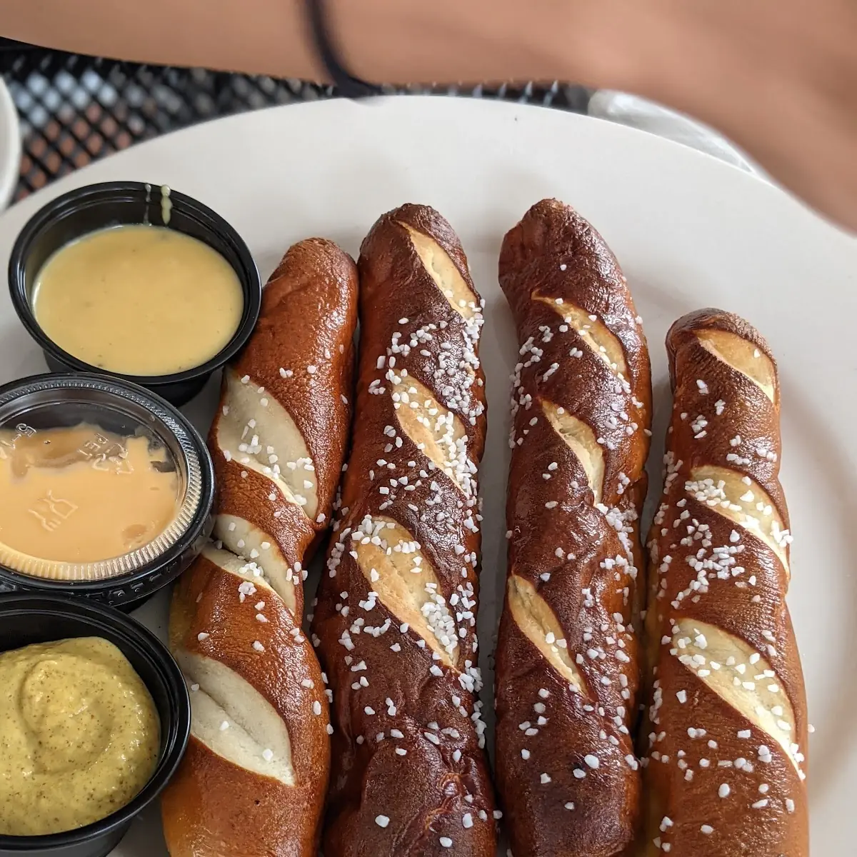 Bavarian Pretzel Sticks with Trio of Dipping Sauces