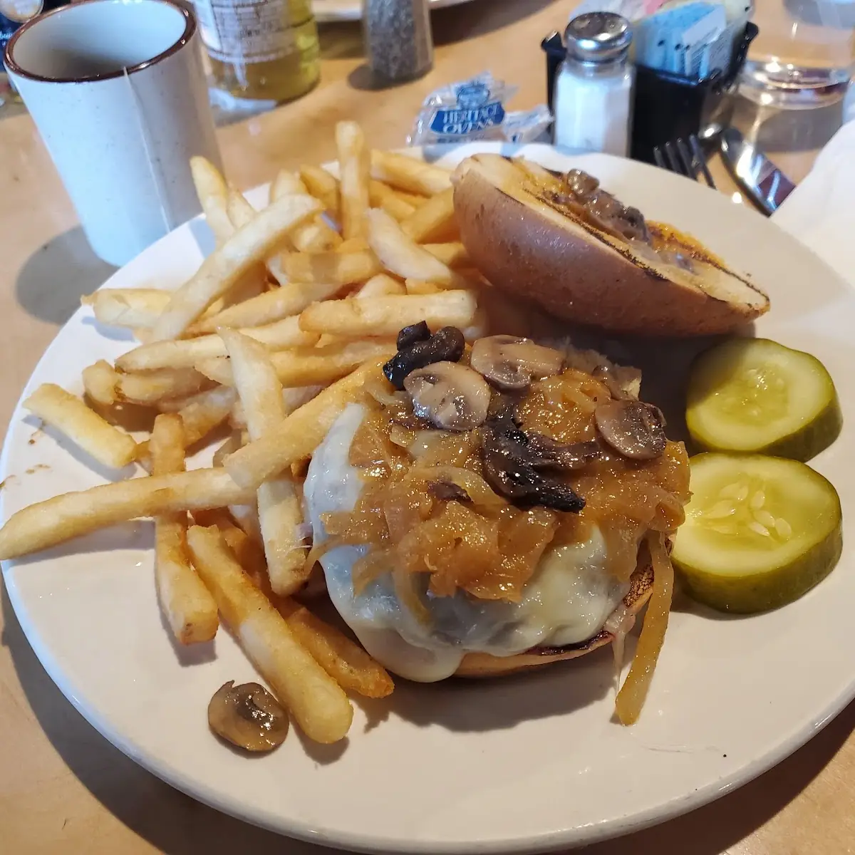 Mushroom Onion Swiss Burger