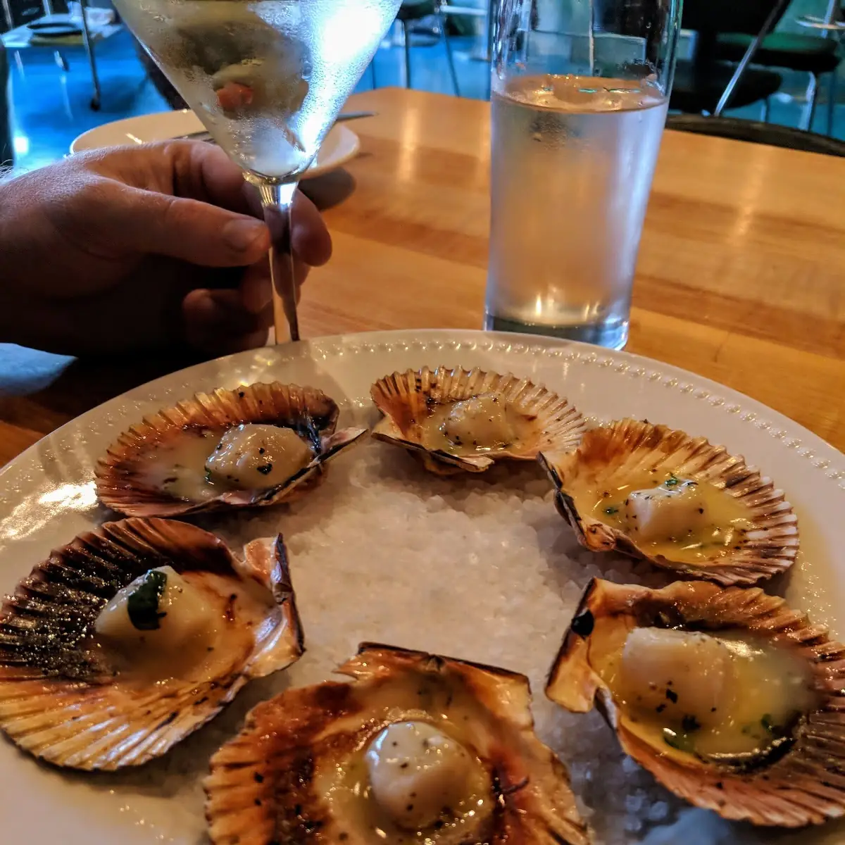Wood Fired Scallops on the Half Shell
