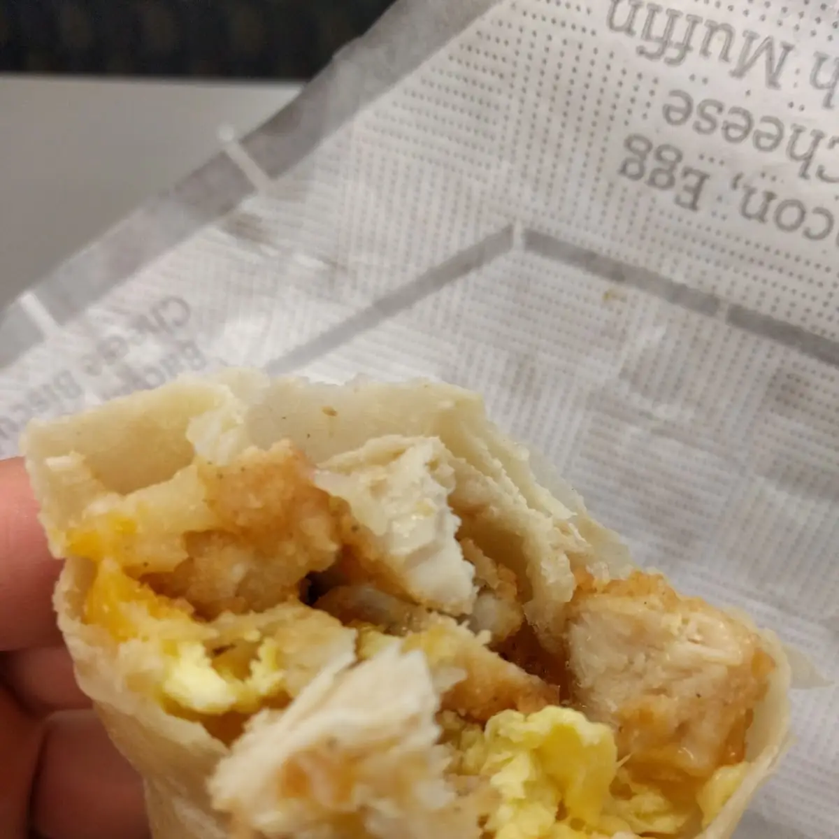 Breakfast Chicken Burrito