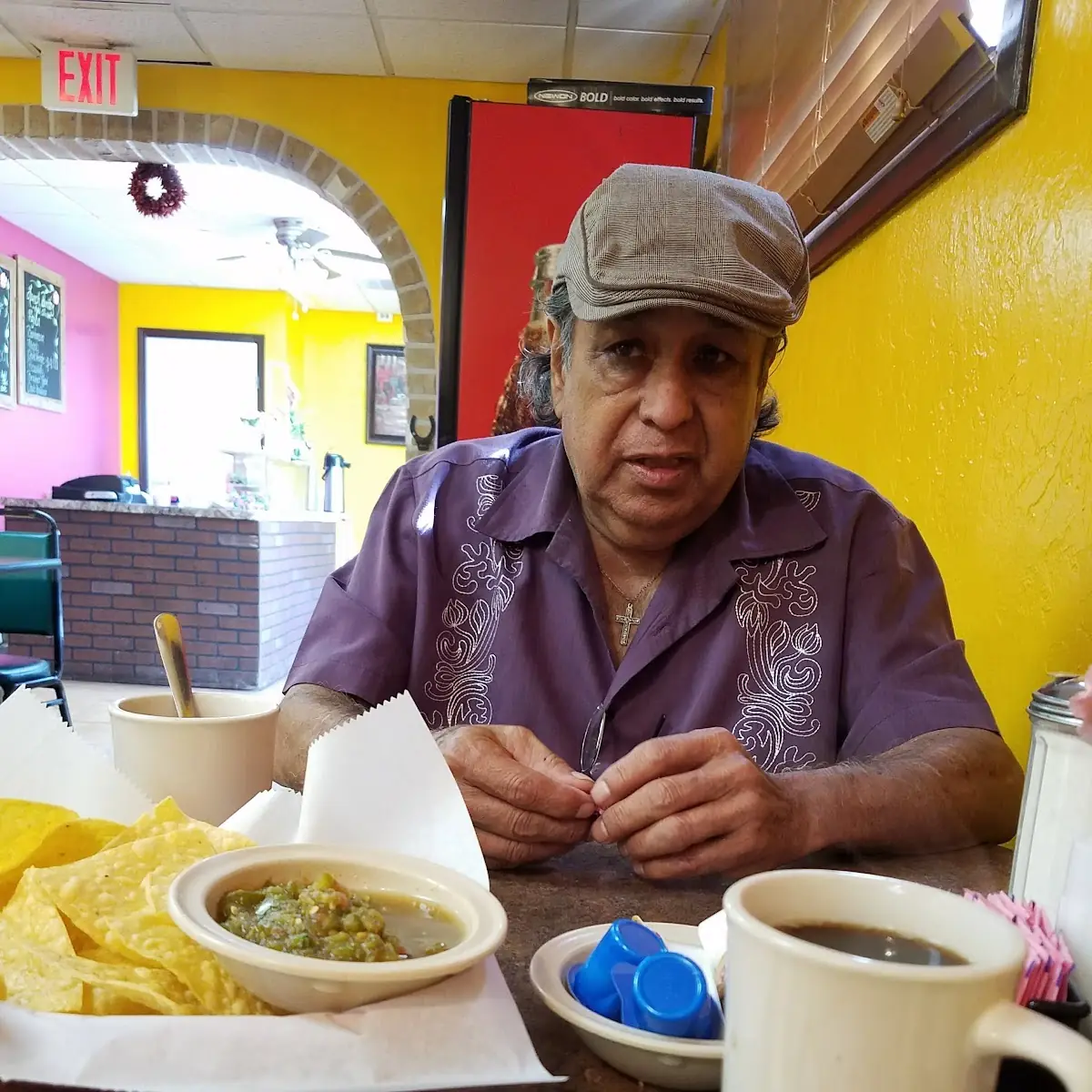 Salsa Verde and Chips and Coffee