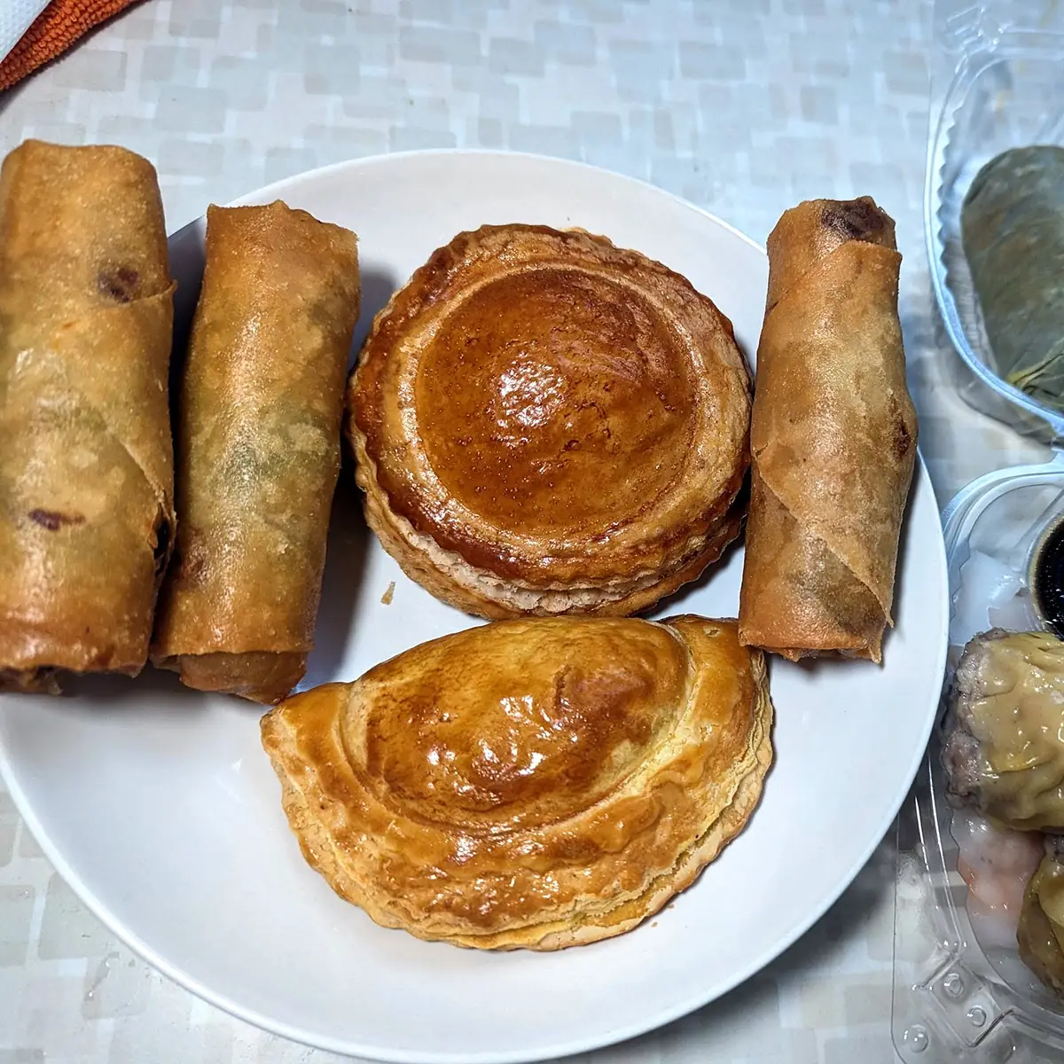 Egg Rolls Pastries and Lotus Leaf Rice