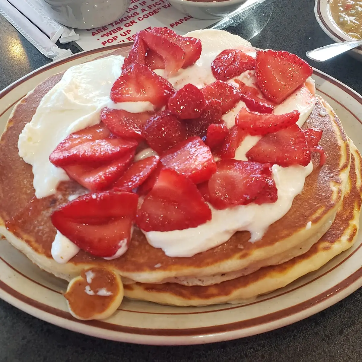 Strawberry Cream Cheese Pancakes
