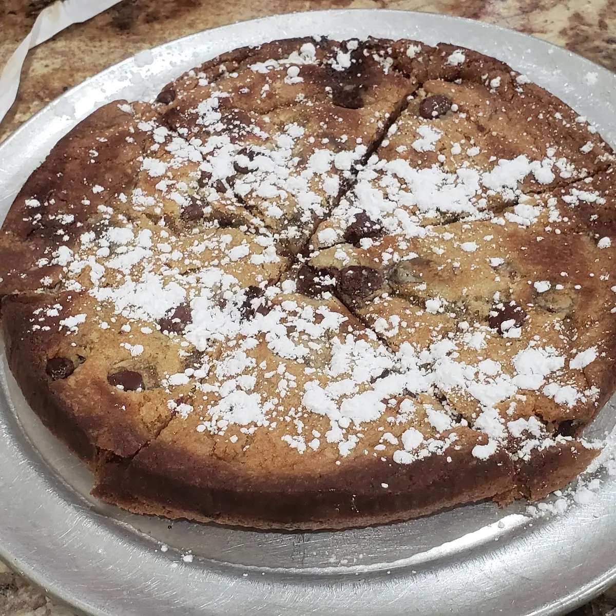 Chocolate Chip Cookie Dessert Pizza