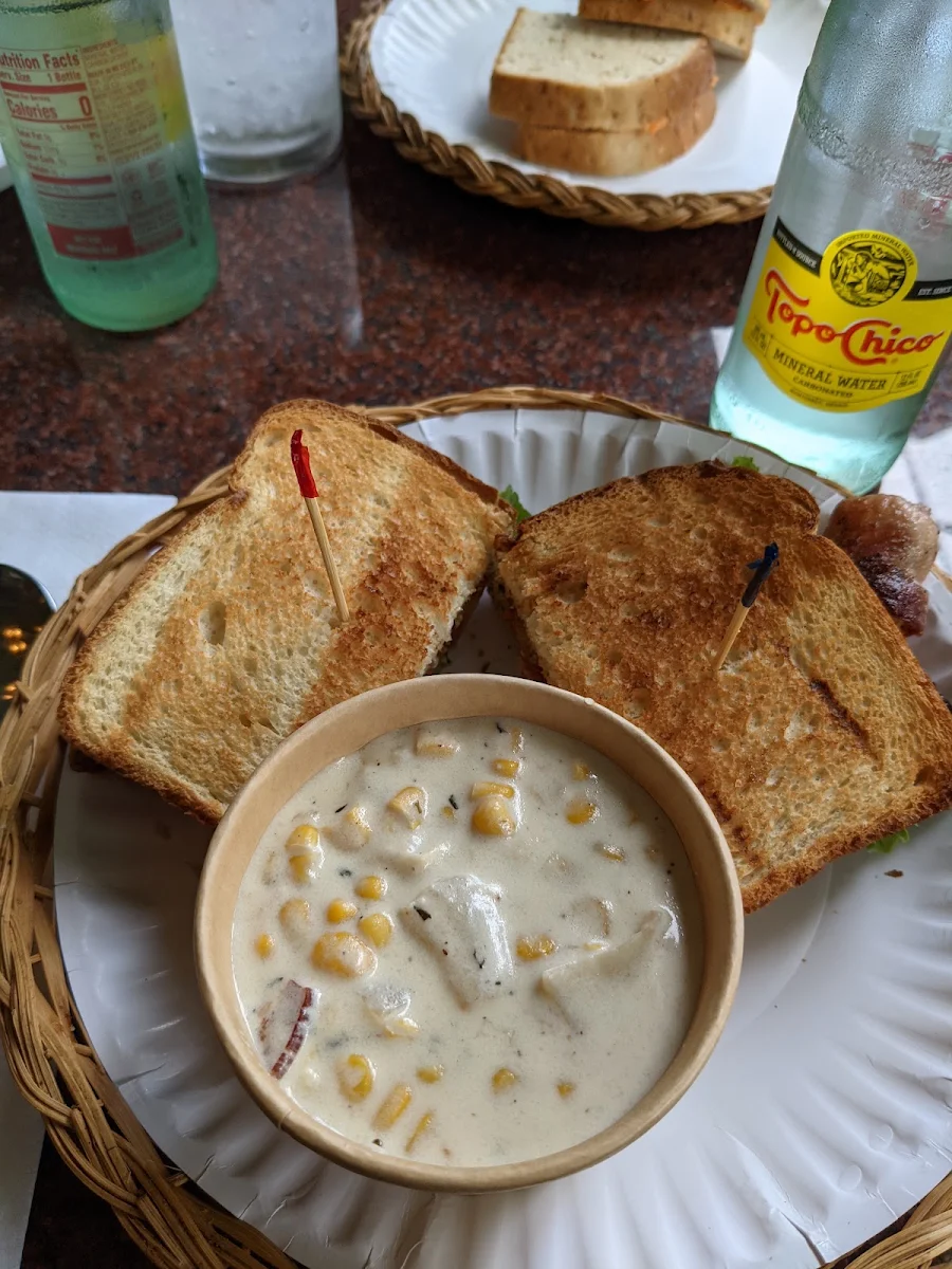 blt and a Cup of Corn Chowder