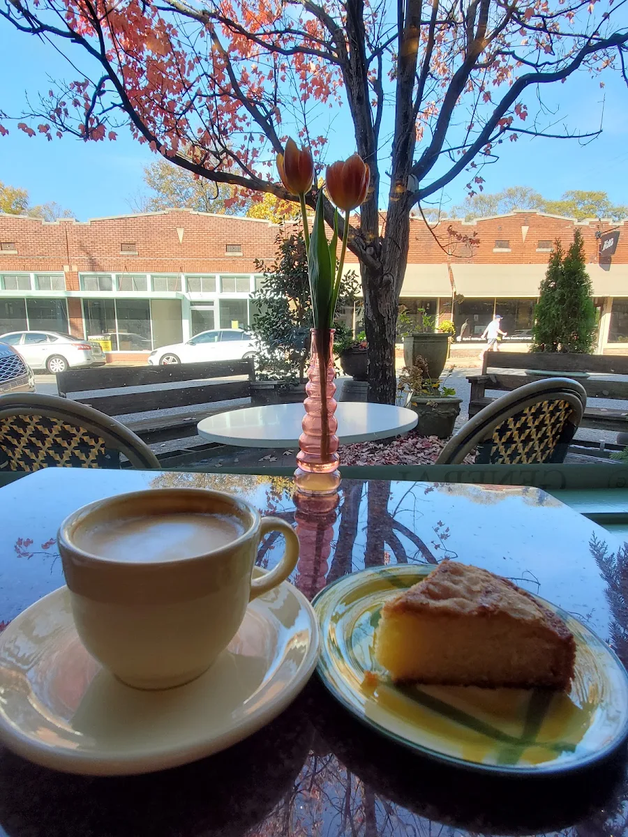 Olive Oil Cake Slice & Caramel Latte