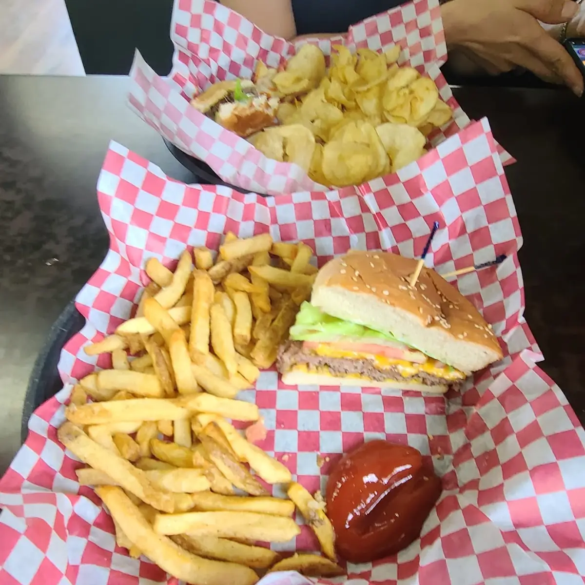 Cheese Burger and Fries
