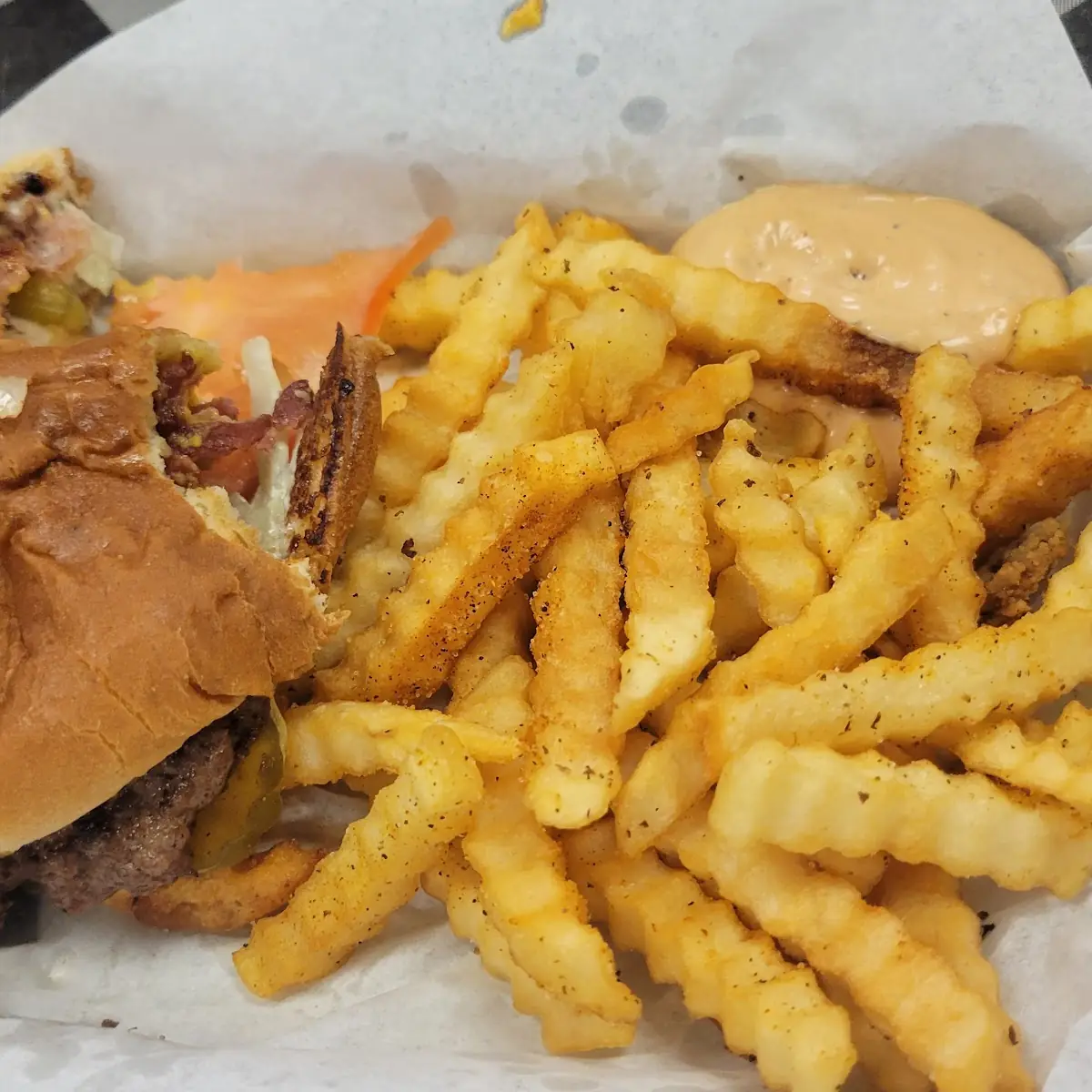 Cheese Burger and Fries