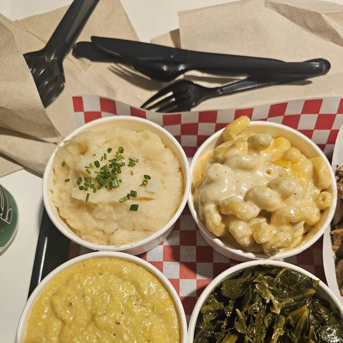 Sides Mac and Cheese Grits Collards Mashed Potatoes