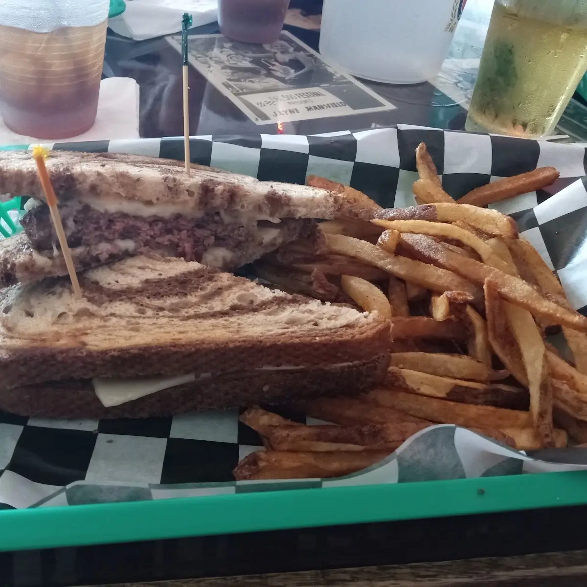 Patty Melt on Rye Bread