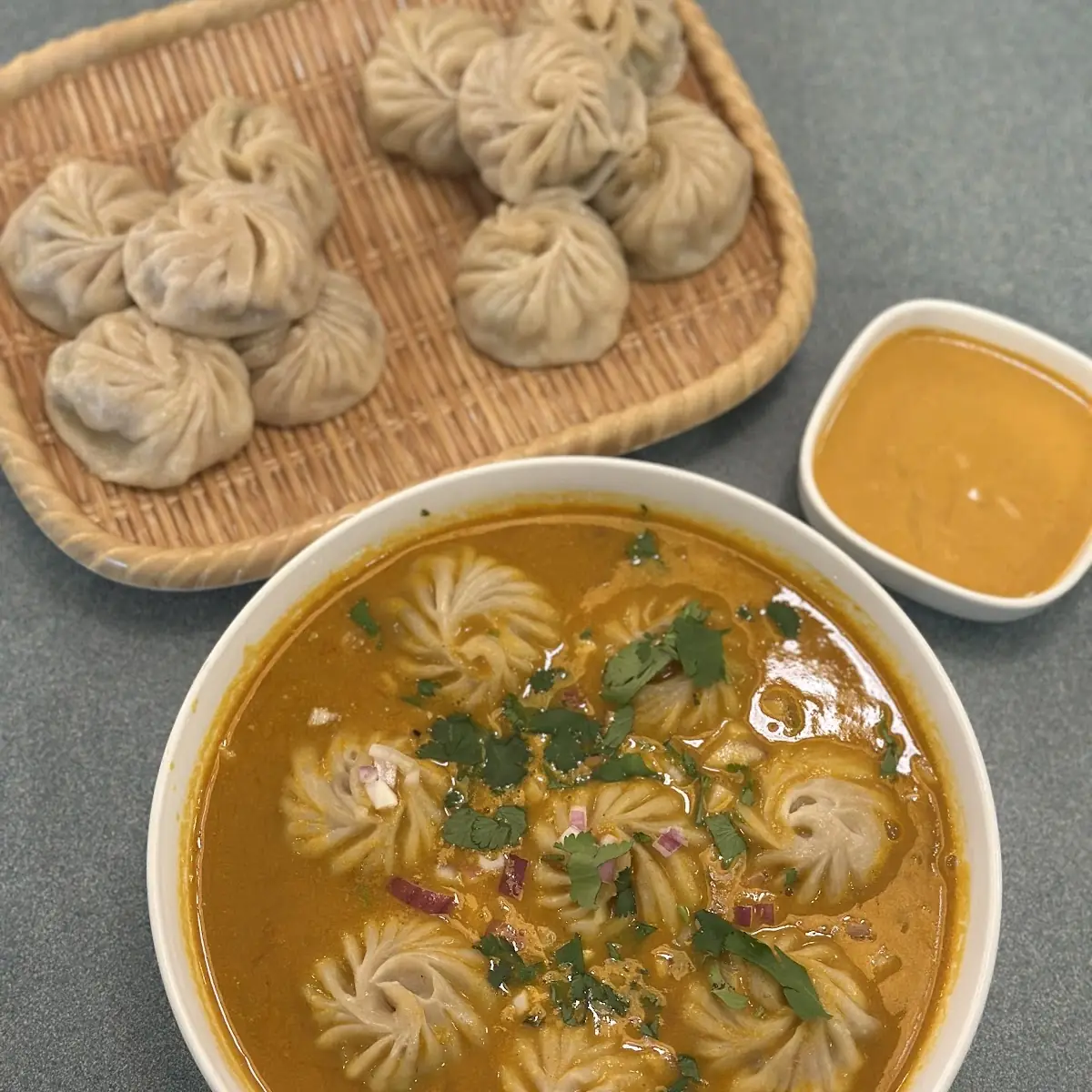 Spicy Chicken Momo Soup