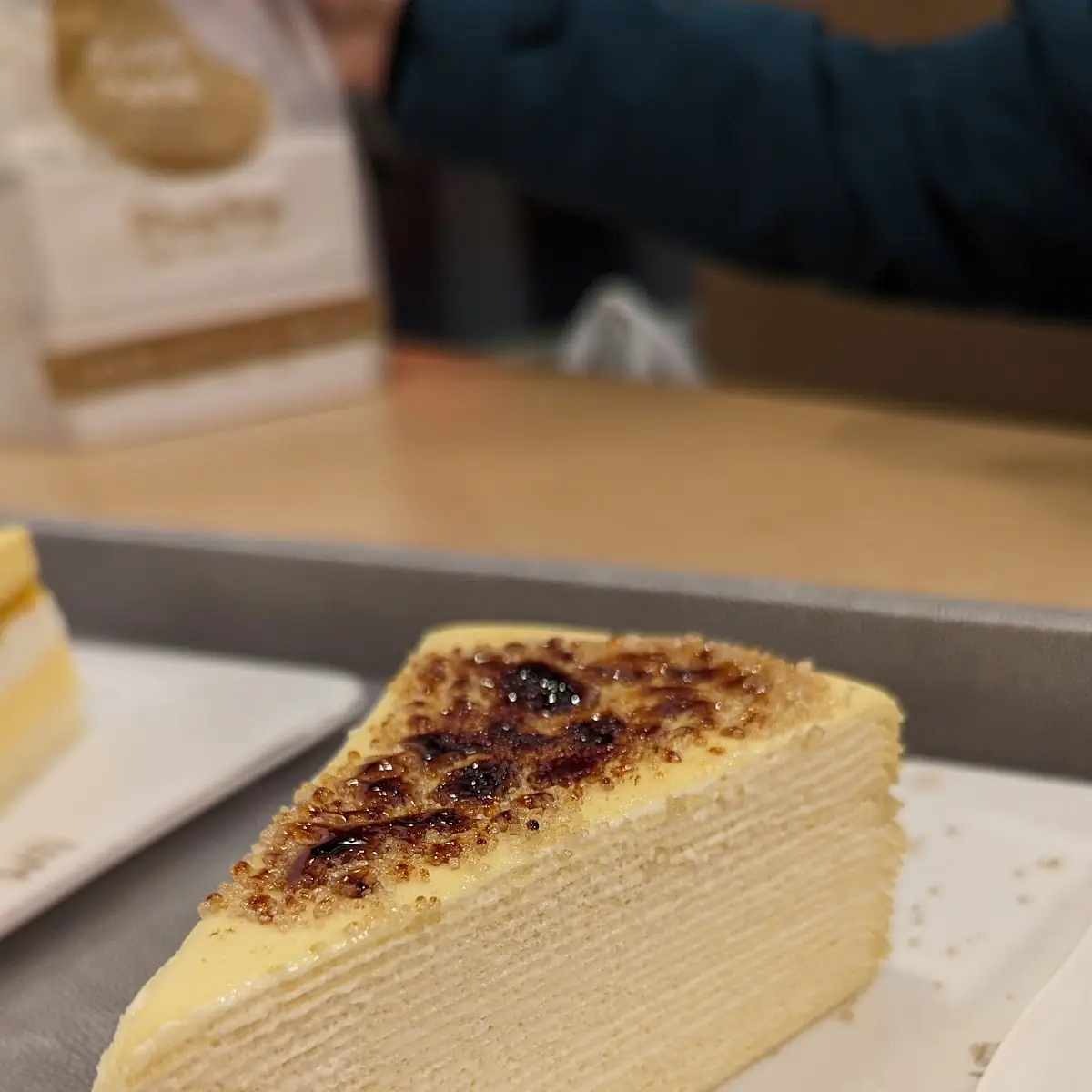 Creme Brulee Mille Crepe Cake Slice