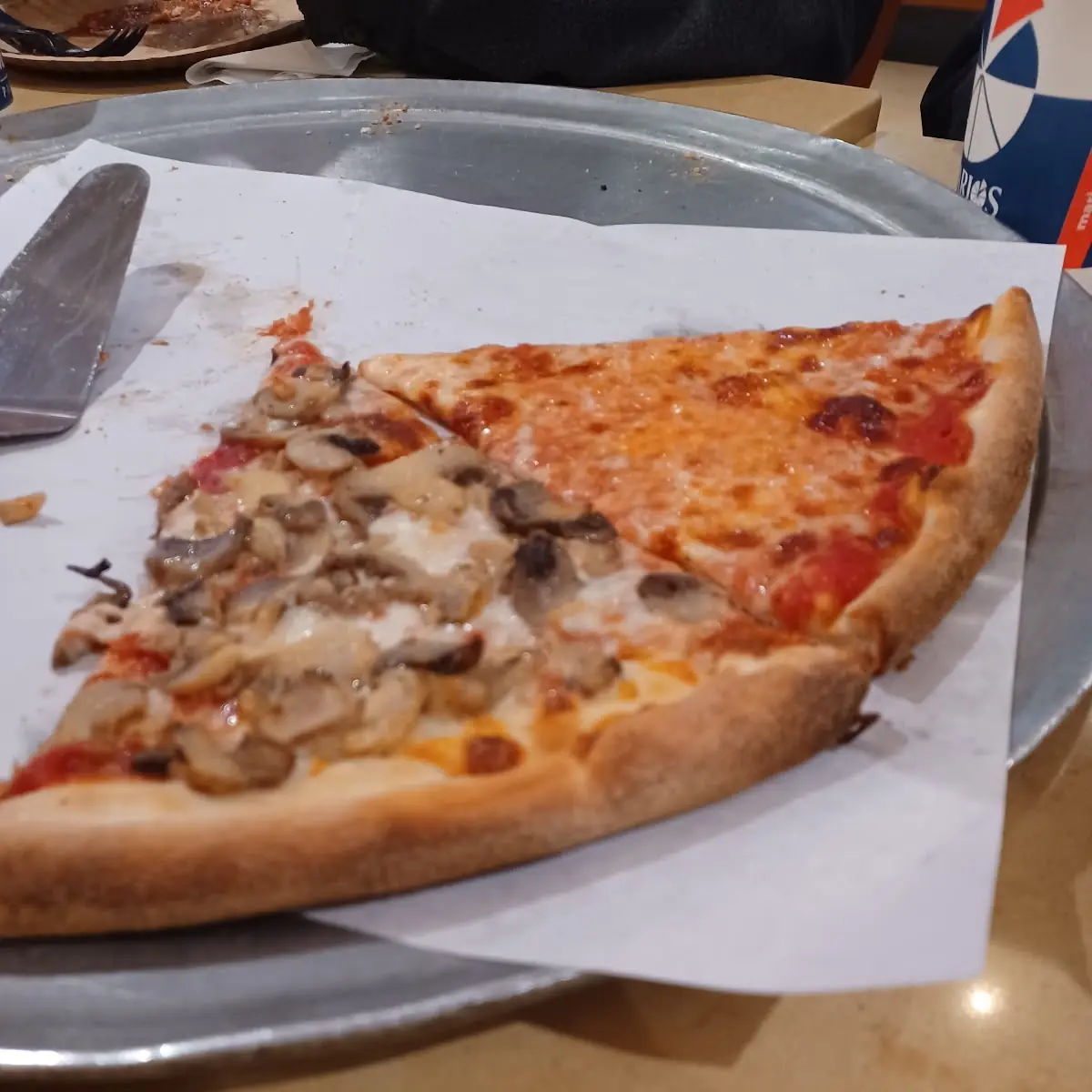 Regular Pizza and Mushroom Pizza
