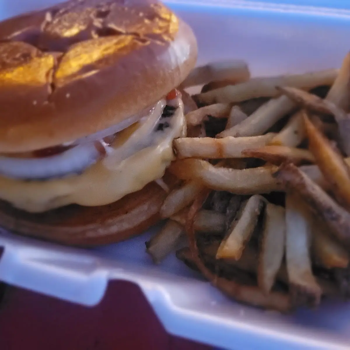 Classic Cheese Burger and Fries