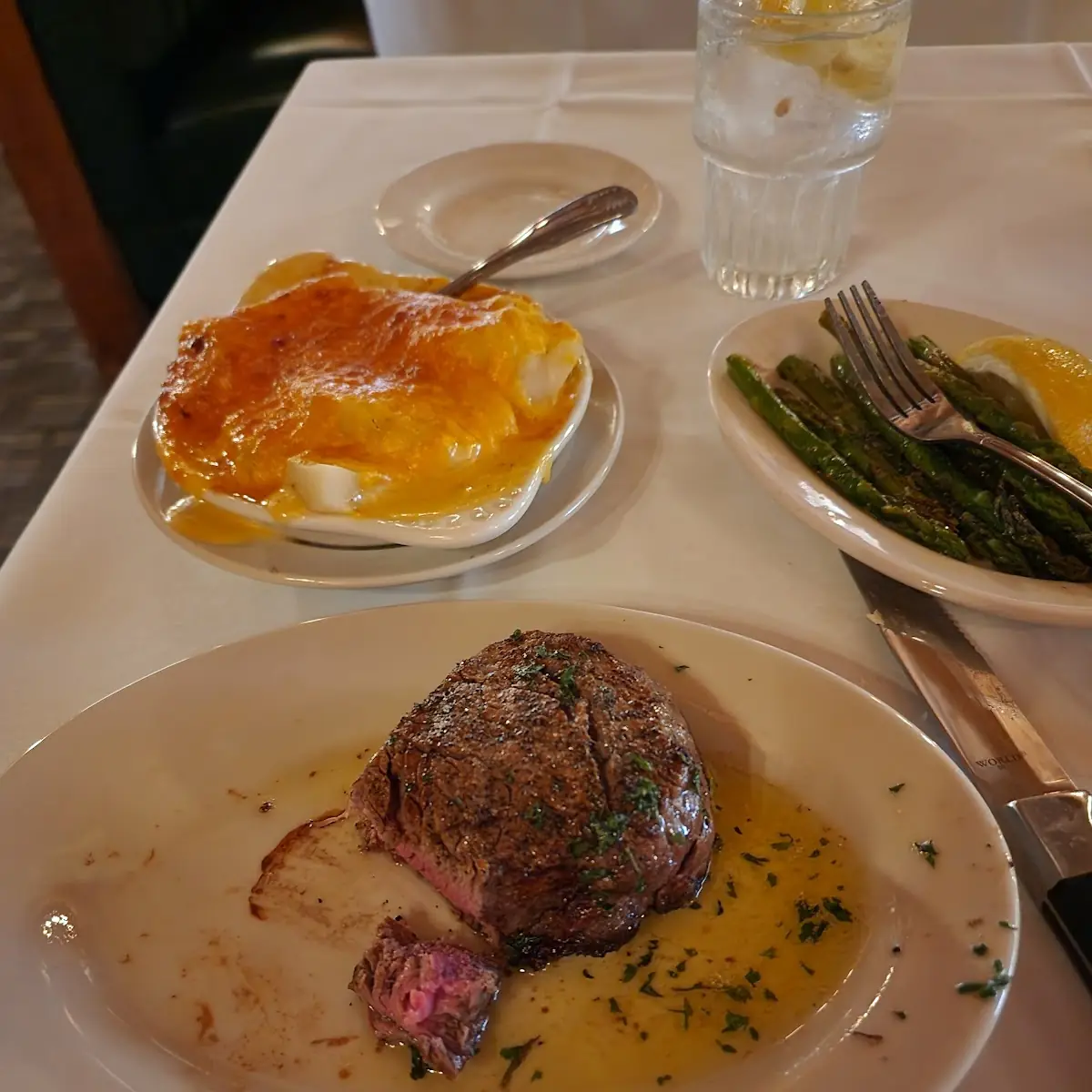 Small Filet Mignon with Loaded Baked Potato & Grilled Asparagus