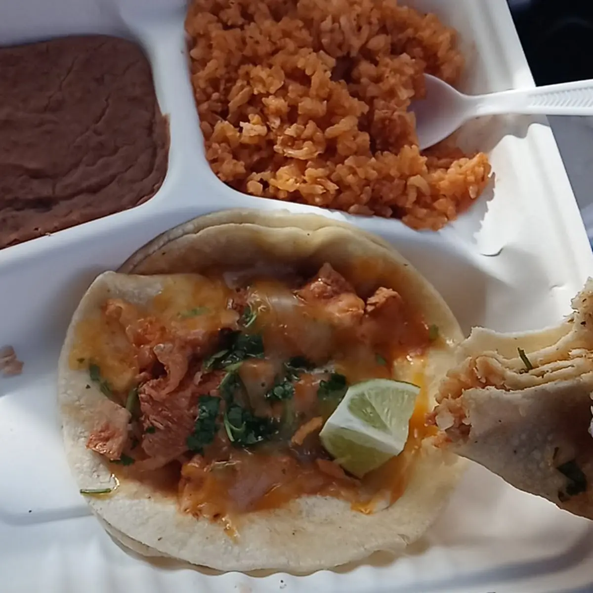 Chicken Tacos w Rice & Beans