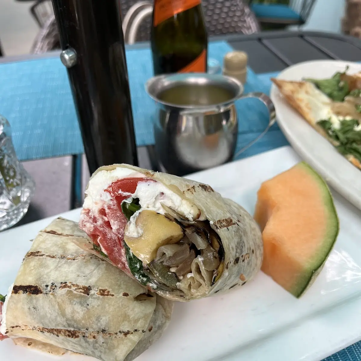 Warm Goat N Roasted Veggie Wrap