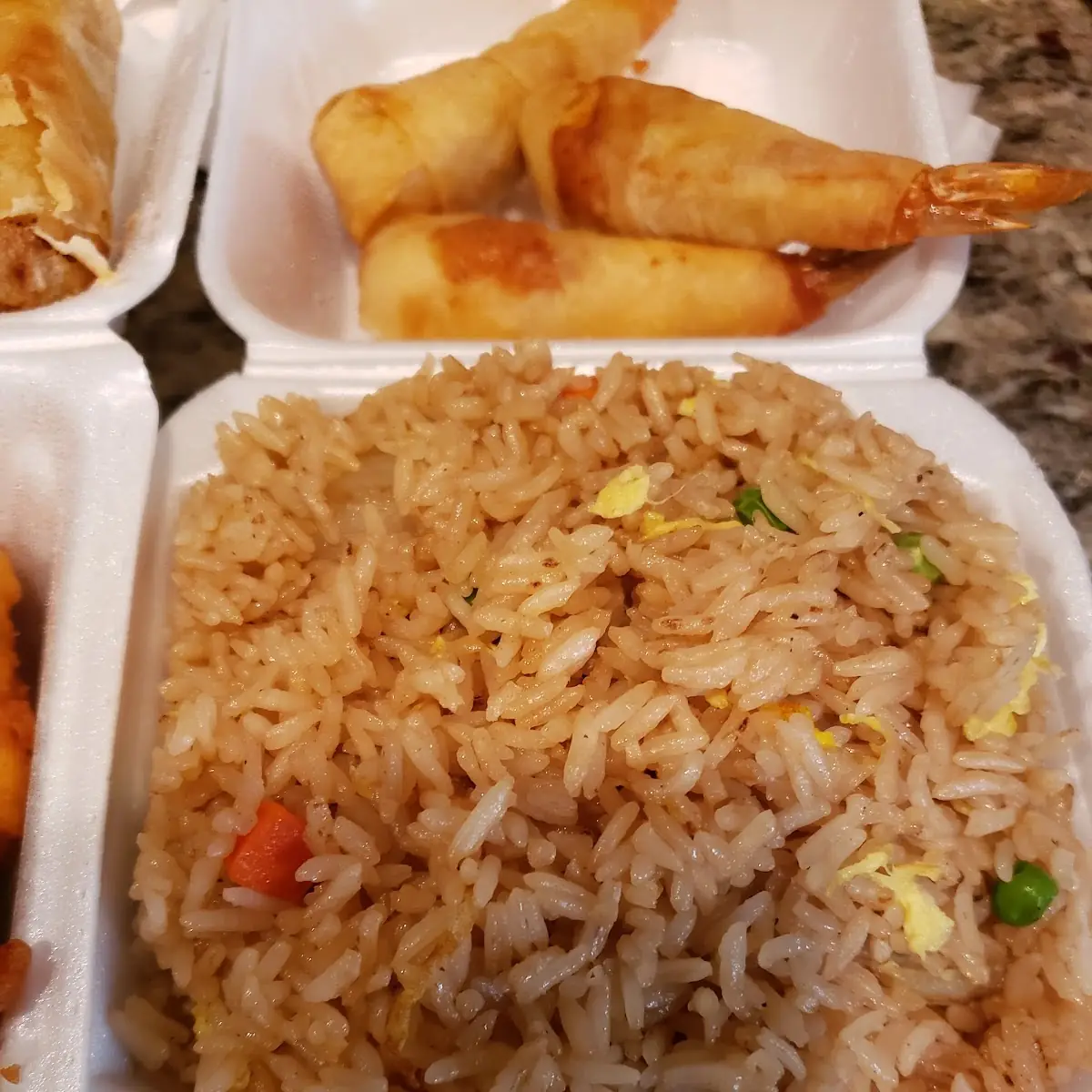 Spring Rolls Siam Chicken Hoong Houm PA & Fried Rice