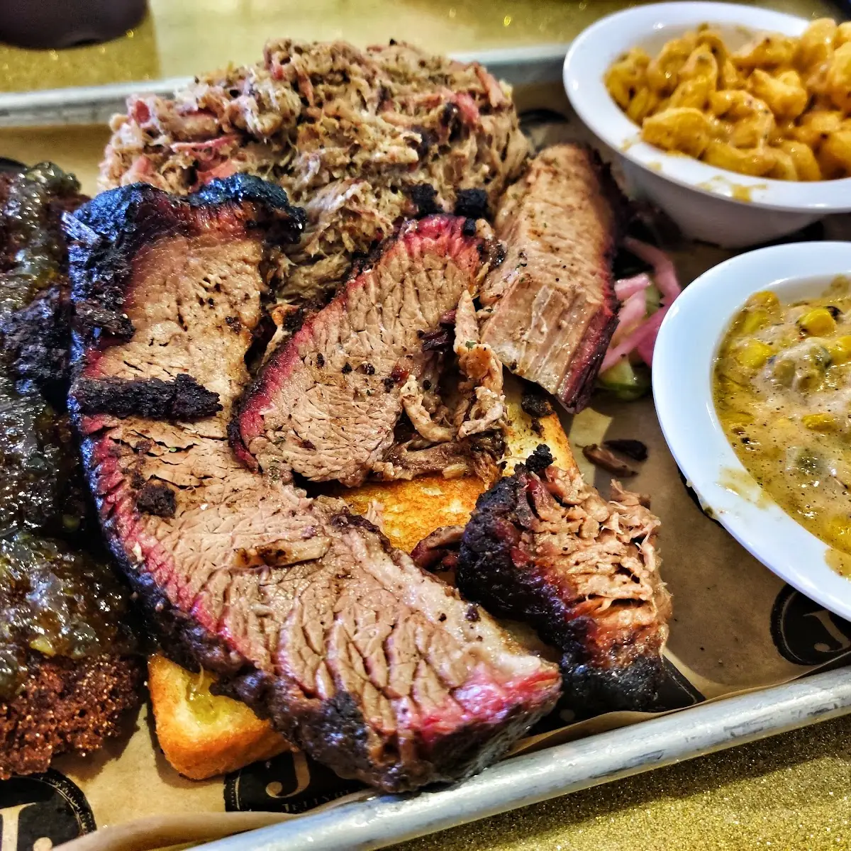 Sampler Platter with Ribs and Potato Salad