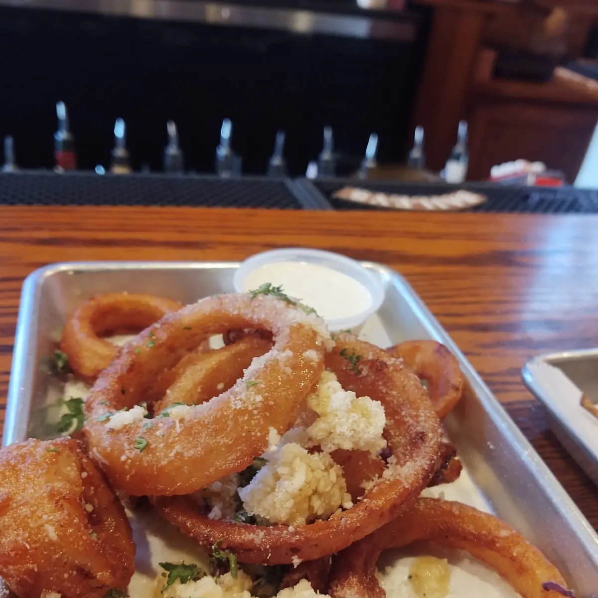 Onion Rings with Garlic Parmesan
