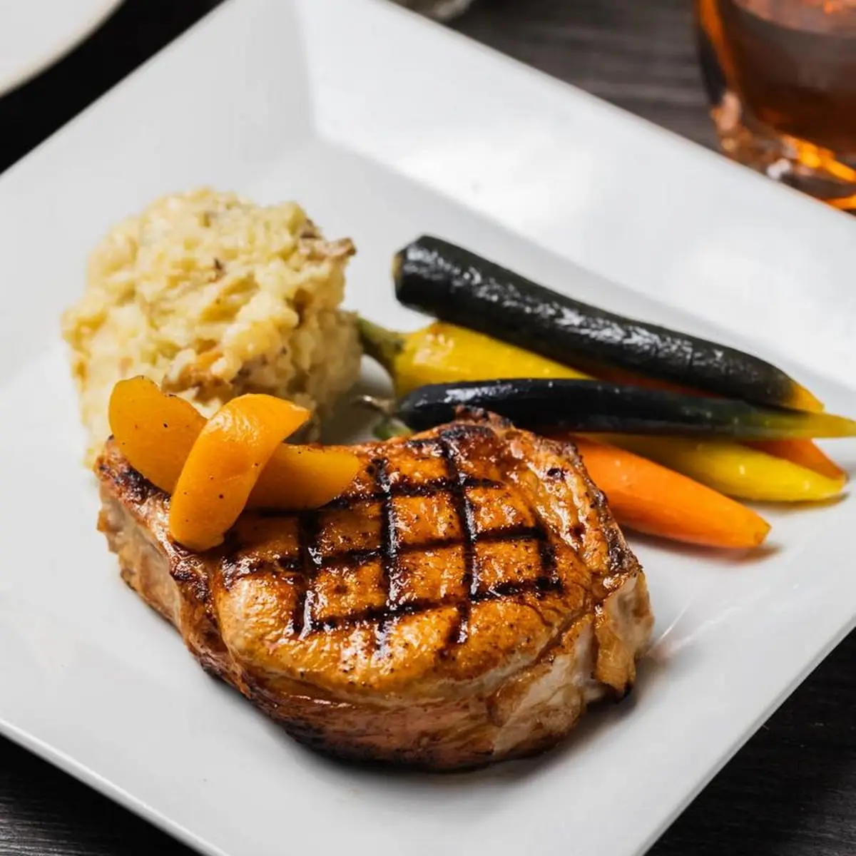 Bourbon Peach Pork Chop