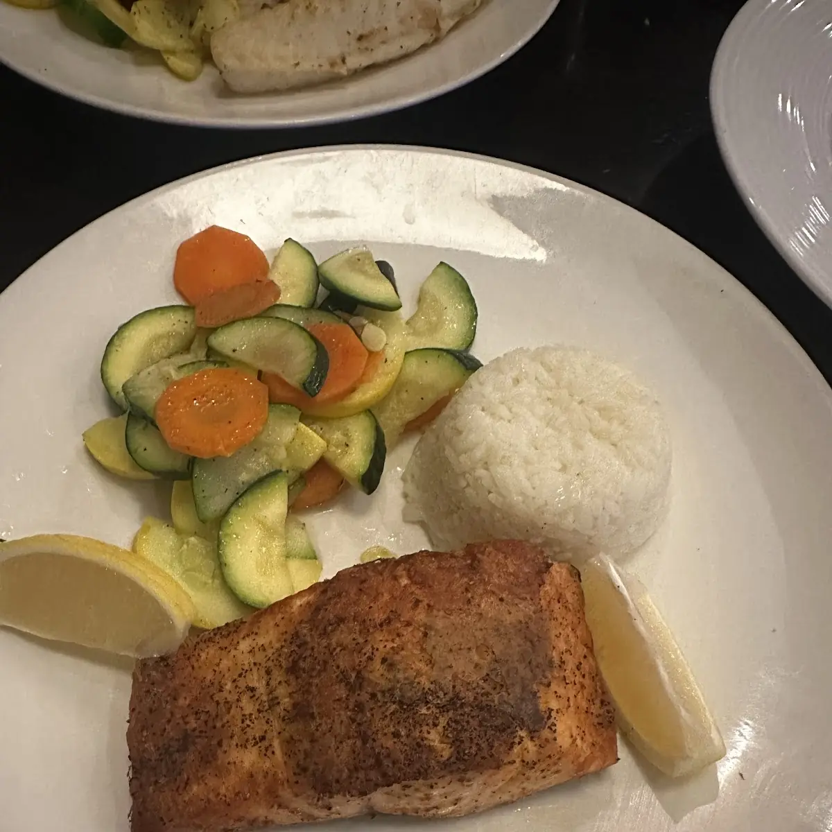 Grilled Salmon with Rice