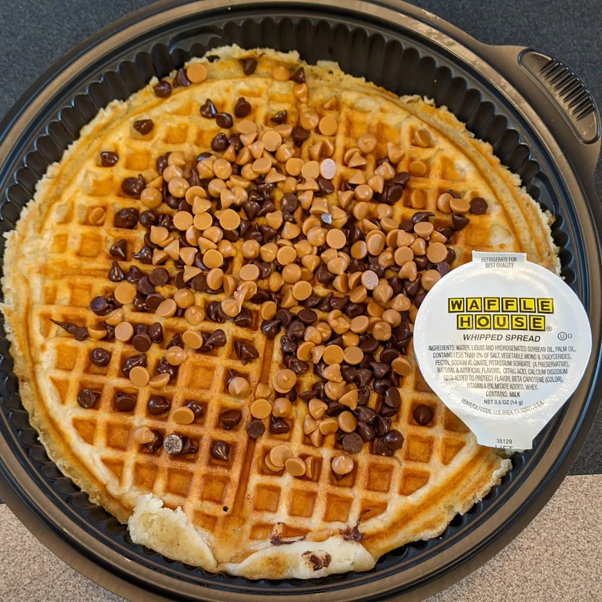 Waffle with Chocolate and Peanut Butter Chips