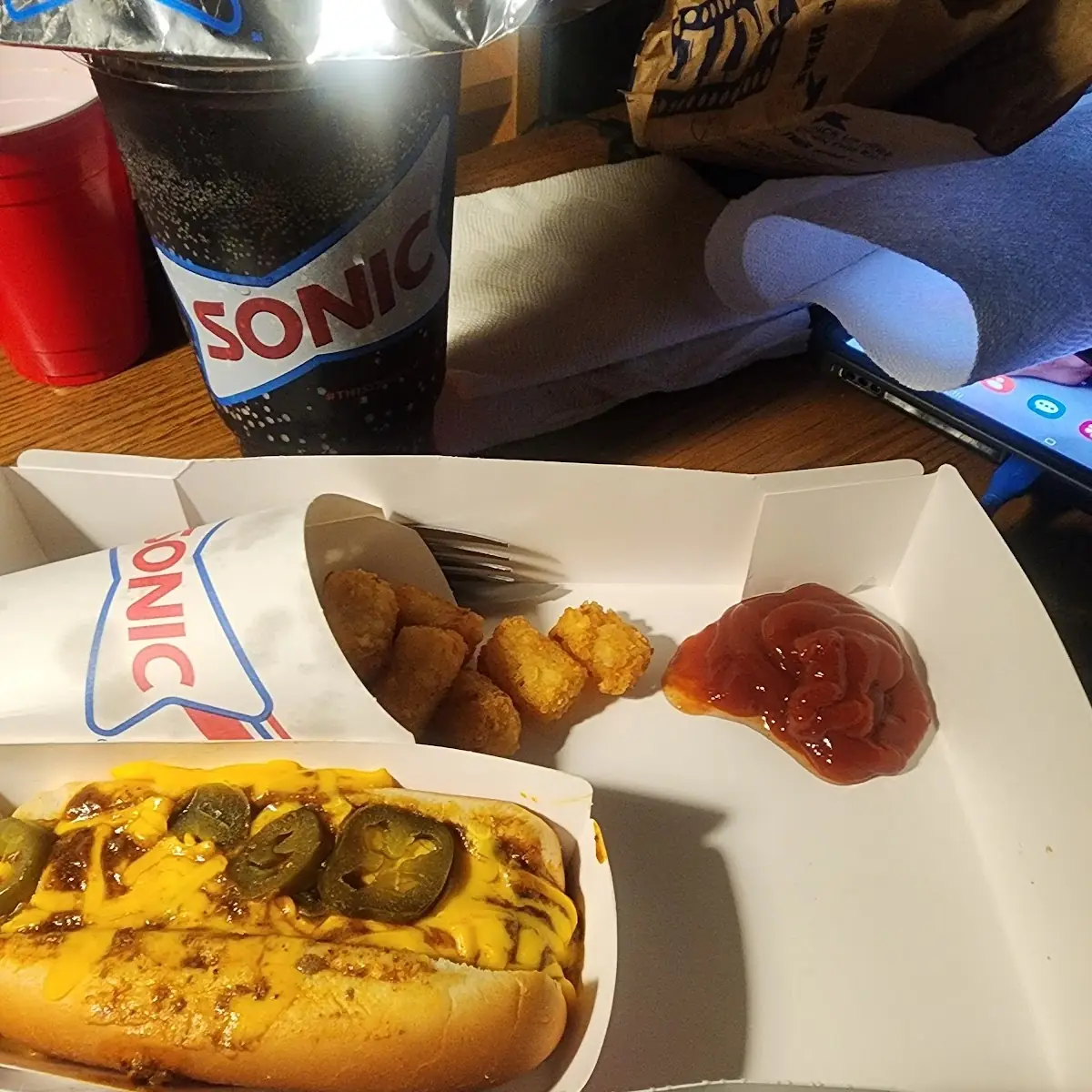 Tater Tots with a Chili Dog