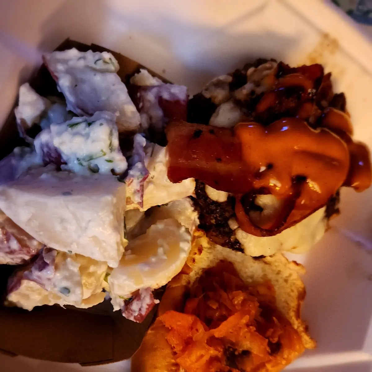 Korean Burger with Potato Salad