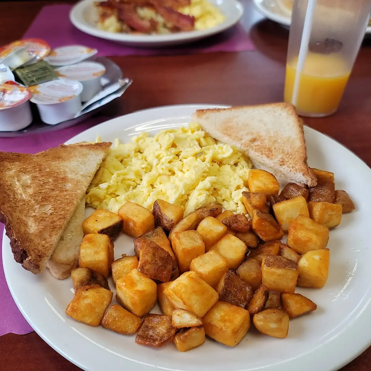 Scrambled Eggs Home Fries Toast