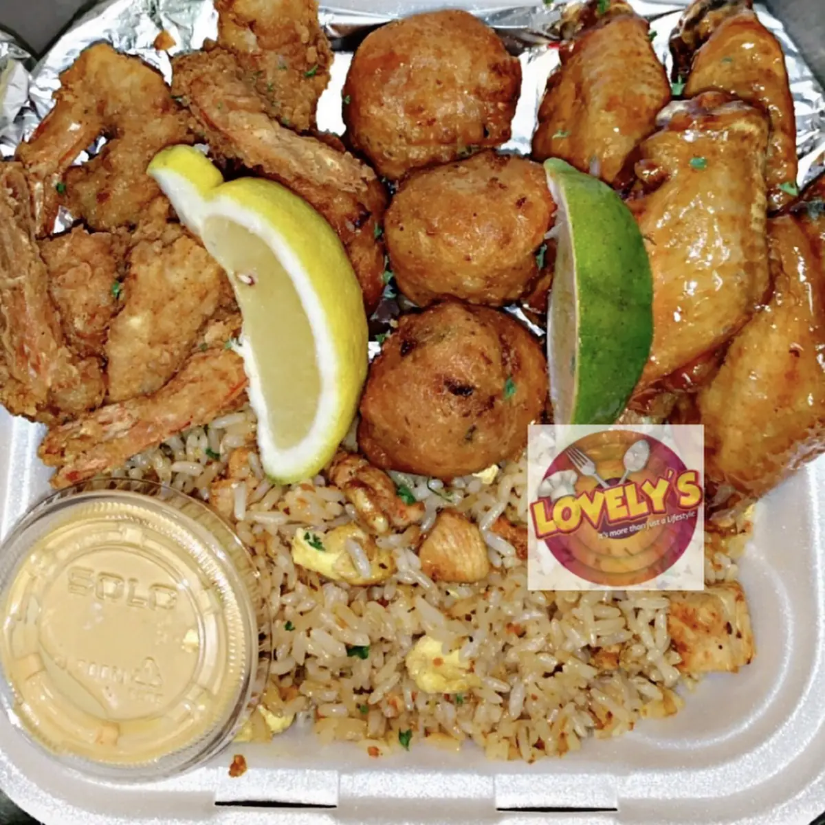 Wings w Shrimp Fried Rice